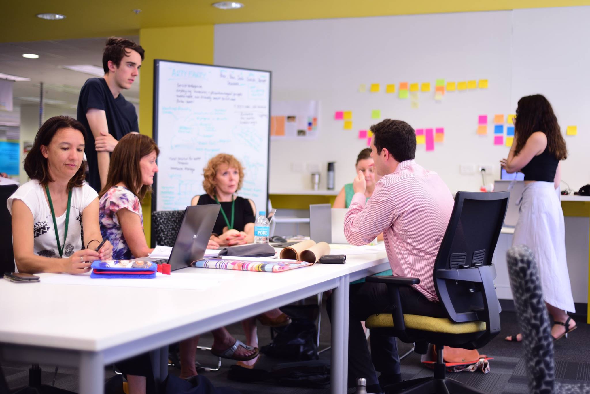 Team members working on business concept at Startup Weekend